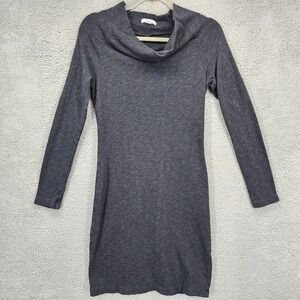 Standard James Perse Womens Size 2 Heather Gray Cowl Neck Long Sleeve Knit Dress